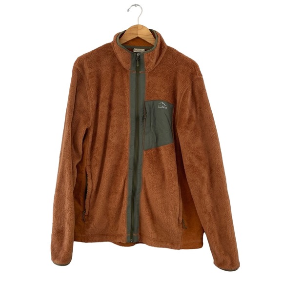 L.L. Bean Other - L.L. Bean Men's Adventure Hybrid Fleece Full-Zip Jacket Large Burnt Orange Fuzzy